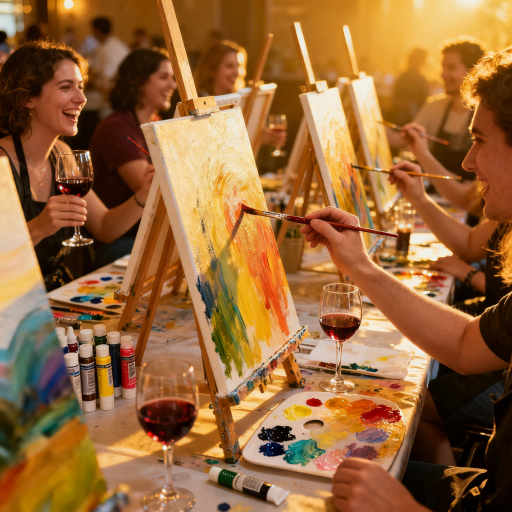 Sip, Paint, drinks