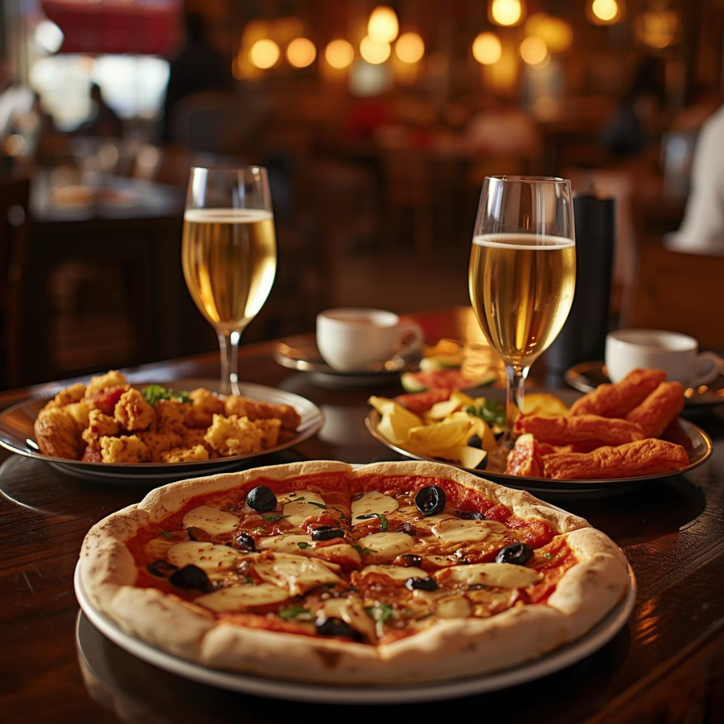 Pizza. Spritz, Bar Snacks, Beer